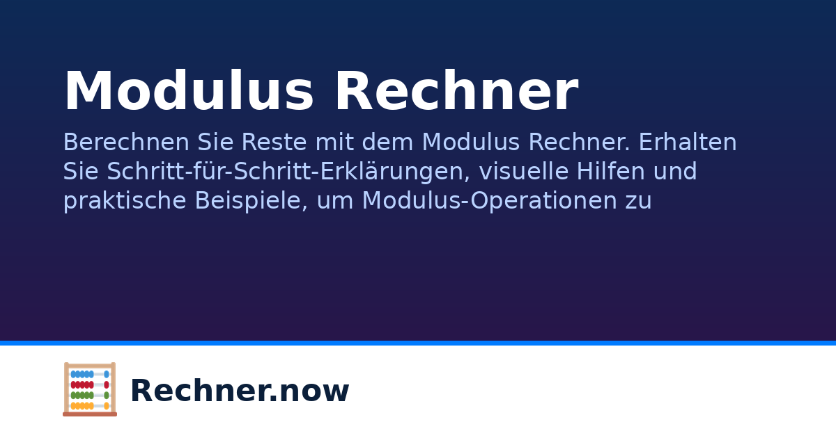 Modulo Rechner Modulus Rechner | Rechner.now