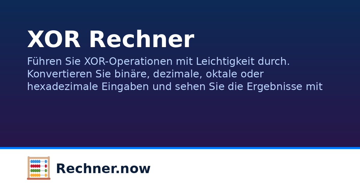 Rechner Norbert XOR Rechner | Rechner.now